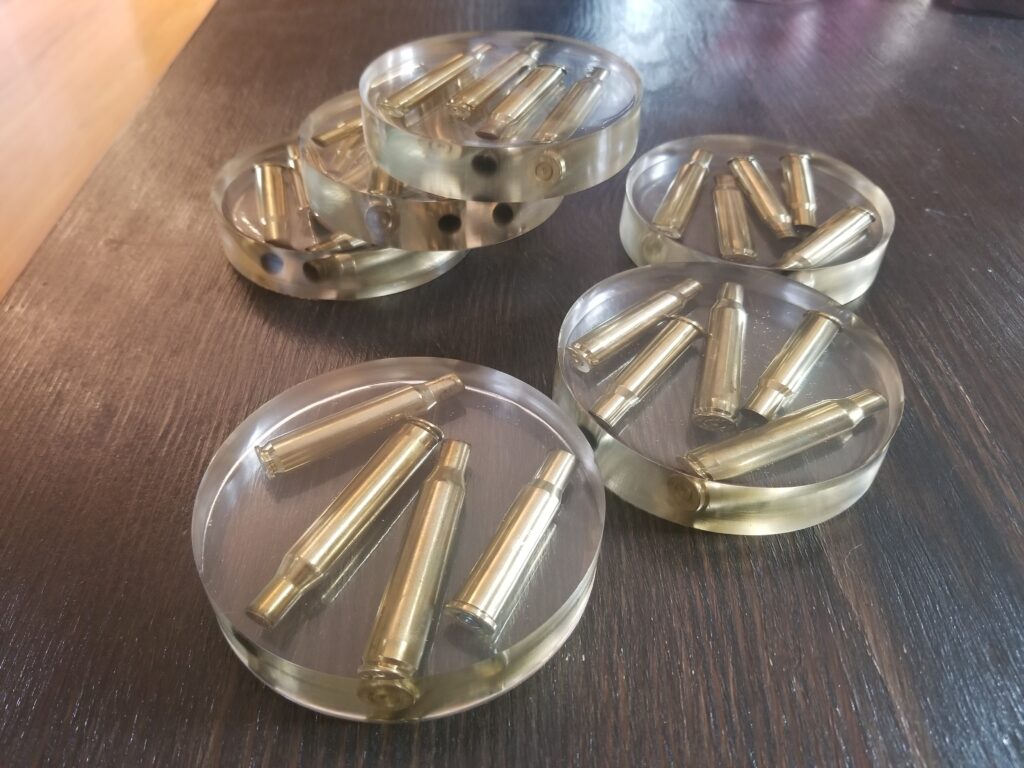 Coasters - embedded Shell Casings